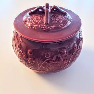 Vintage Revlon Xi'a Xi'ang Perfume Oriental Ceramic Jar ~ Burgundy ~ RARE ~ EVC